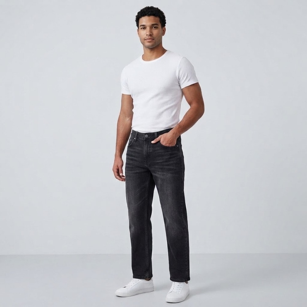 Levis 514 Straight Fit Black Denim Jeans Mens 32x30